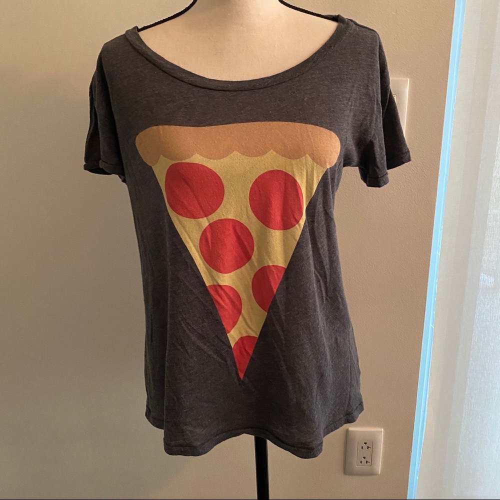 Wildfox Pizza Graphic Tee - Grey Small